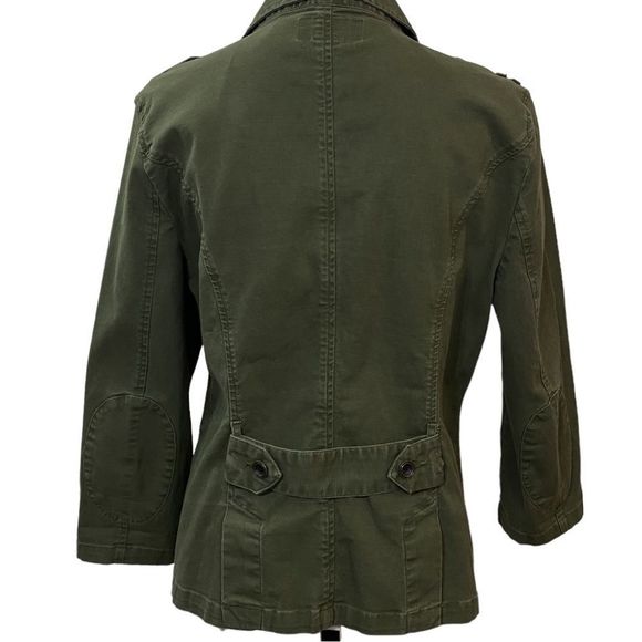 City Streets Olive Green Modern Lightweight Buttoned Utility Jacket Trendy Coat - Picture 2 of 10